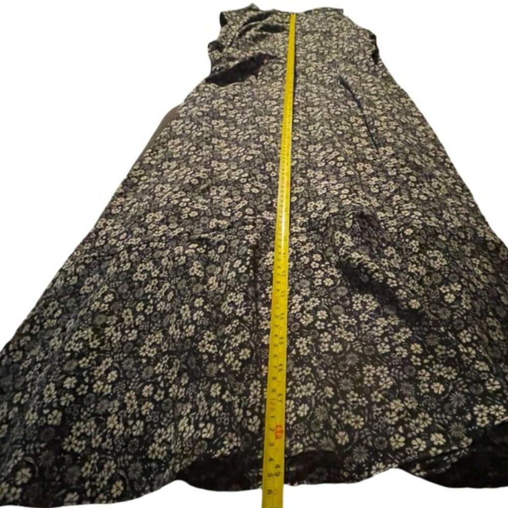 Plus Size Black Floral Flouncy Tiered Wrap Around Dress Tie Ruffles V Neck Sz 2X - Picture 11 of 15